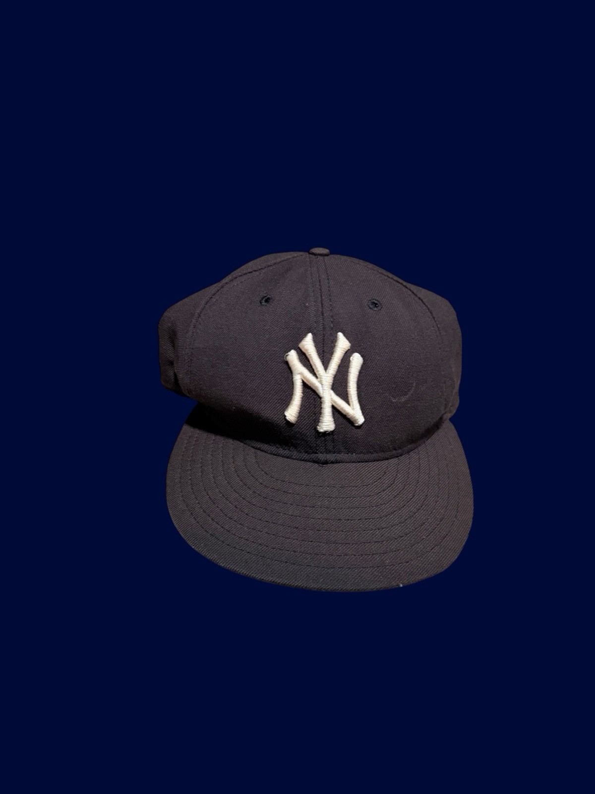 New York Yankees New Era 59Fifty Fitted Wool Made In USA VTG Y2K Hat 7 3/8