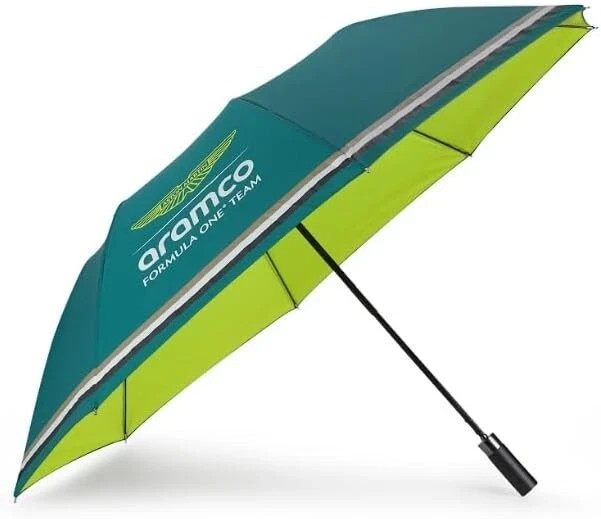 Aston Martin Aramco 2025 F1 Team Compact Umbrella by Boss NWT