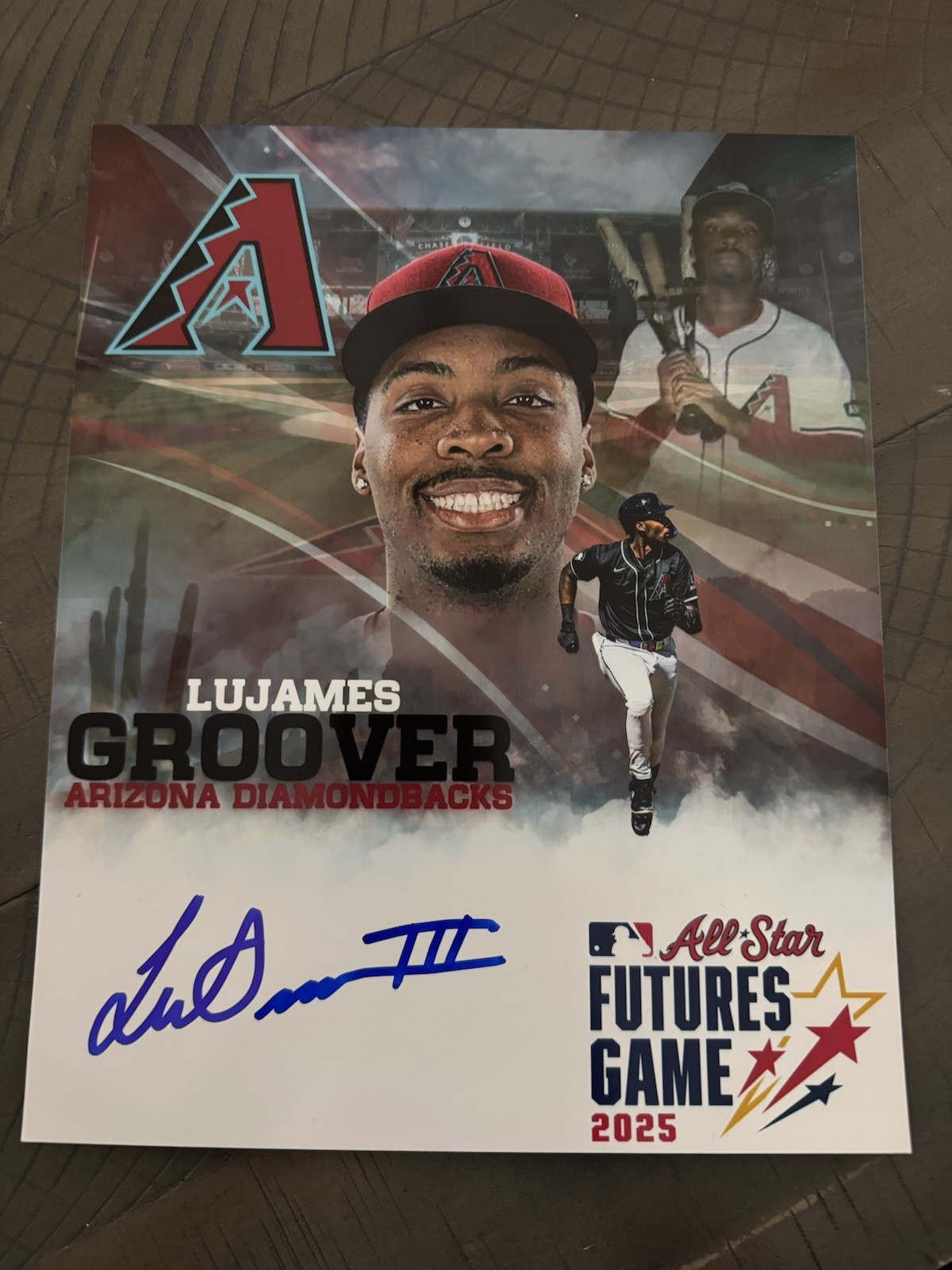 Lujames Groover Autograph Signed 8×10 Photo Futures Arizona Diamondbacks