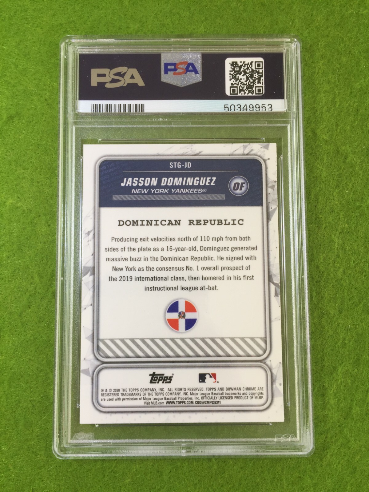 JASSON DOMINGUEZ BOWMAN CHROME PSA 9 PRIZM ROOKIE CARD YANKEES 2020 Topps Chrome