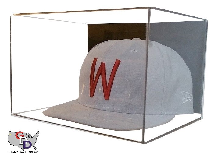 Acrylic Wall Mount Hat or Cap Display Case Clear UV Protecting GameDay Display