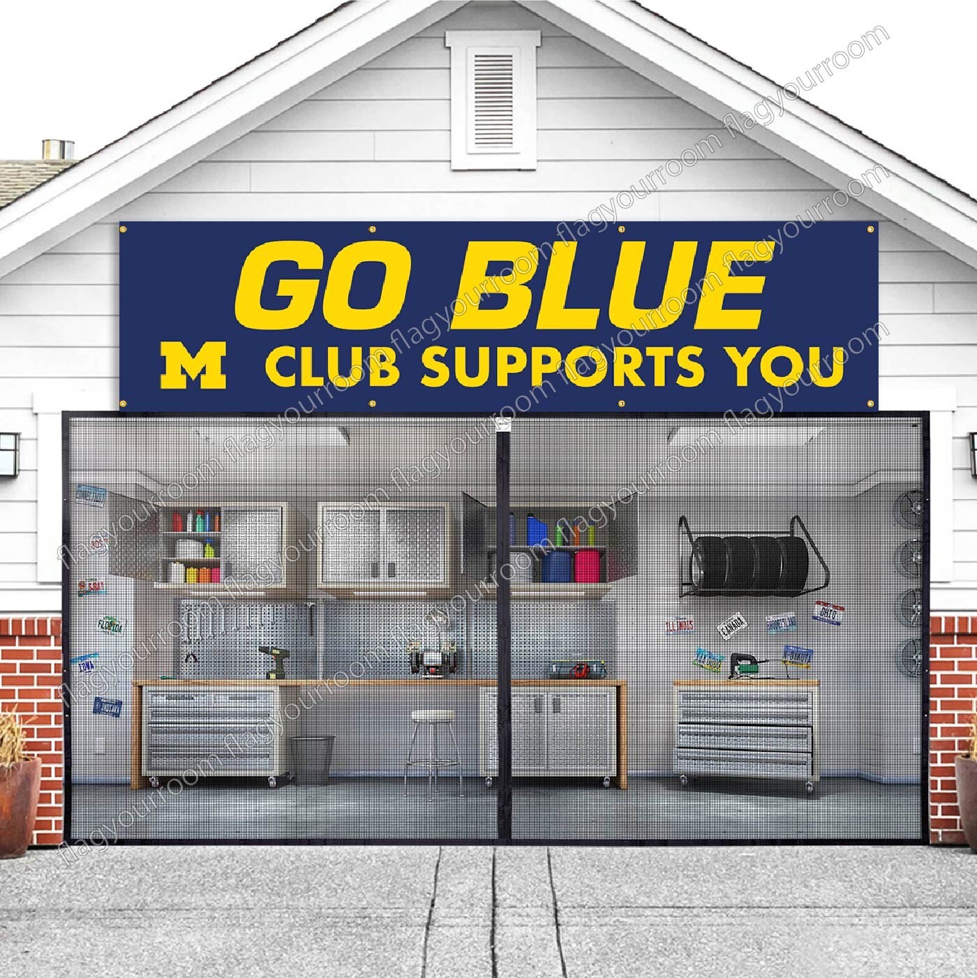 Michigan Wolverines 2×8 Banner Flag GO BLUE Man Cave FREE Shipping