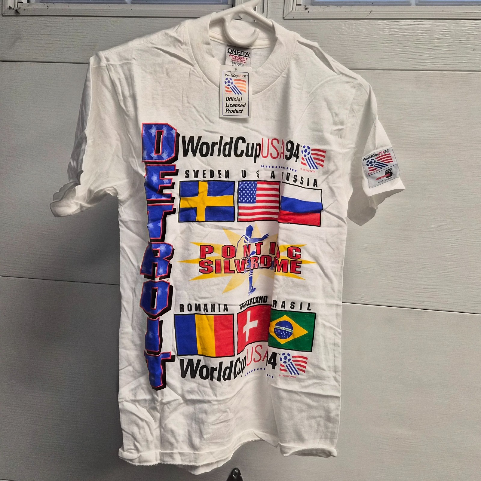World Cup USA 94 Detroit T Shirt Small Oneita High 5 NWT Pontiac Silverdome Rare