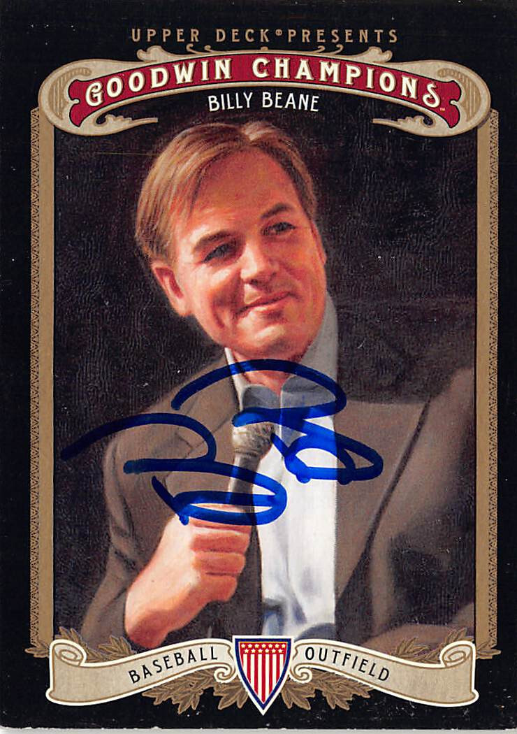 Billy Beane autographed Baseball Card 2012 Upper Deck Goodwin #15 A’s Moneyball