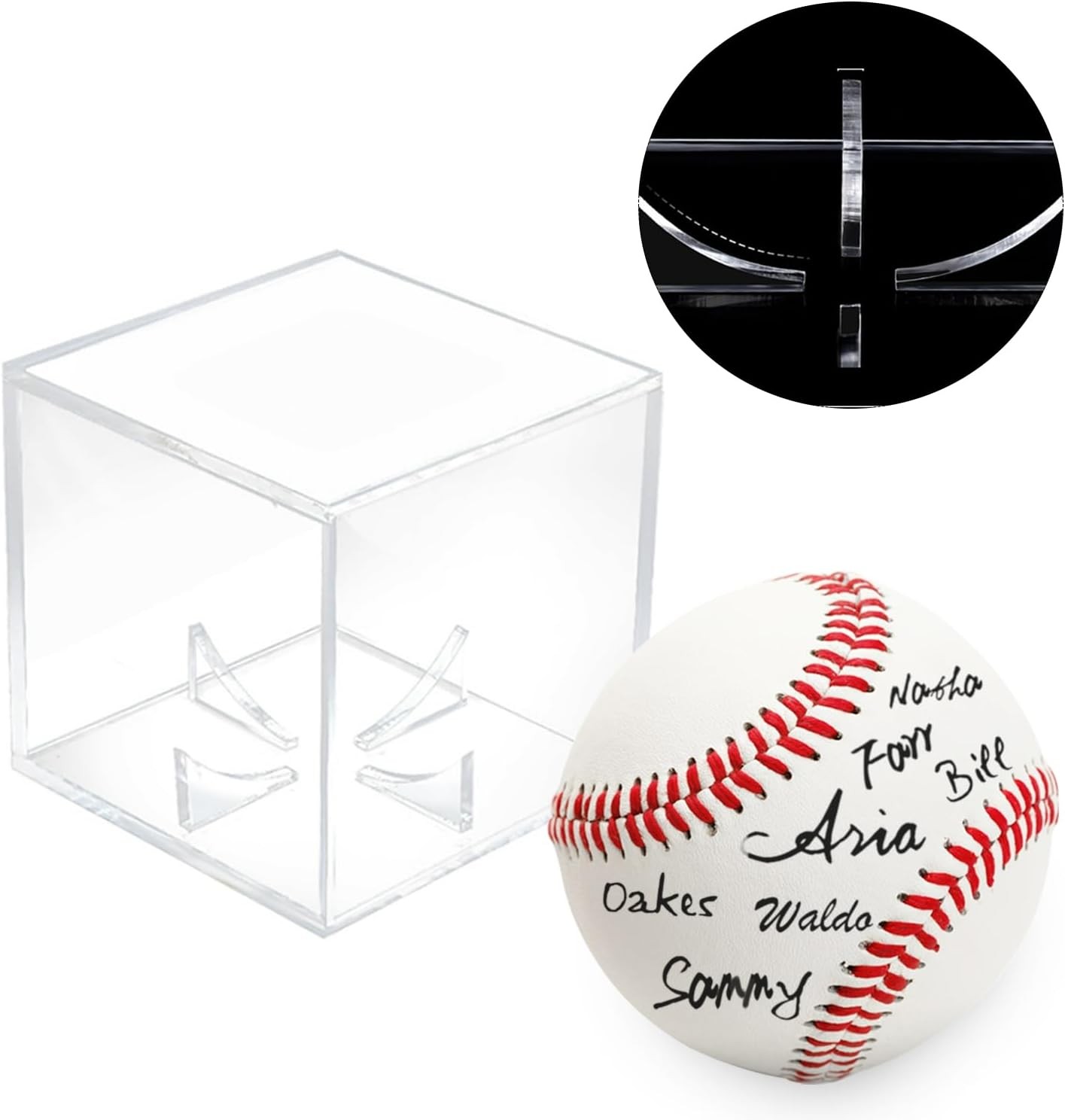 Acrylic Baseball Display Case UV Protected Cube Clear Holder for Memorabilia