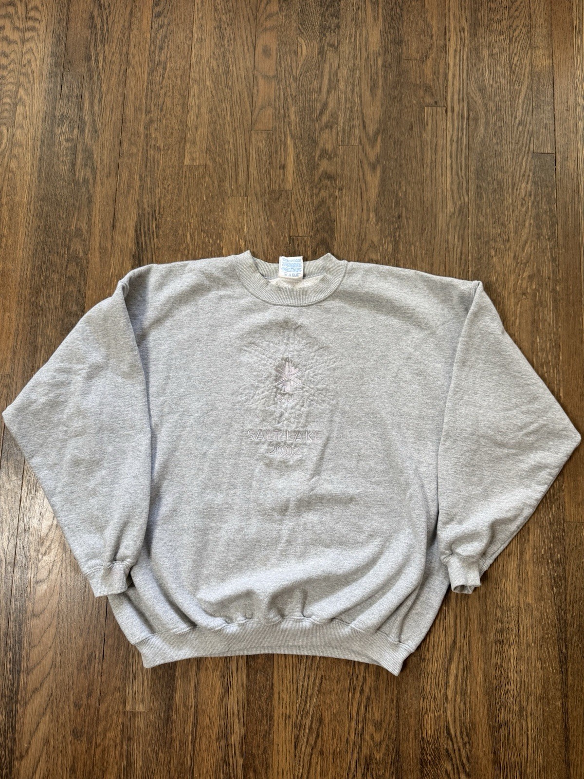 Vintage 2002 Salt Lake City Winter Olympics Crewneck Sweatshirt XL Grey Tonal