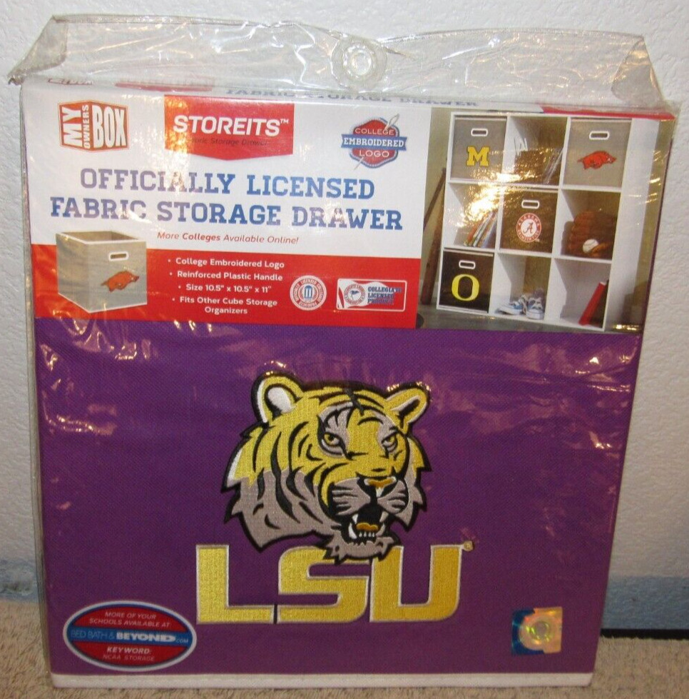 LSU Louisiana State University Tigers Fabric Folding Storage Drawer Cube Box