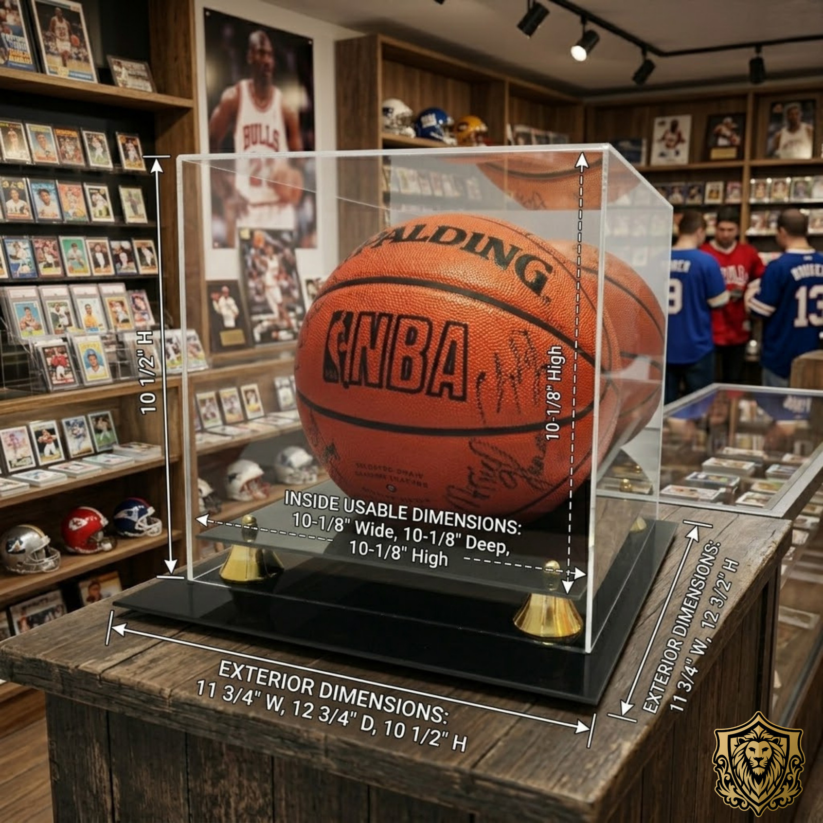 Deluxe UV Protected Full Size Basketball Display Case w/ Mirror Back