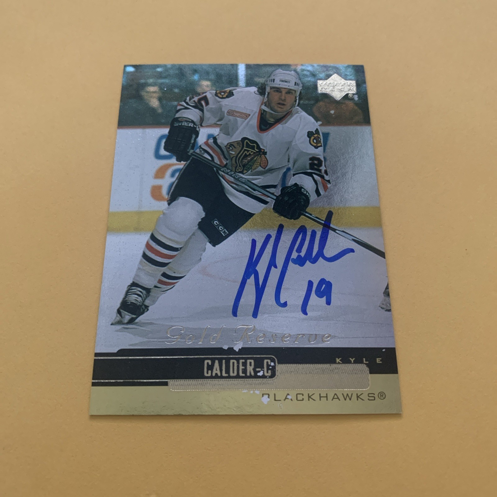 Kyle Calder SIGNED 1999-00 Upper Deck Gold #203, Chicago Blackhawks, AUTOGRAPHED