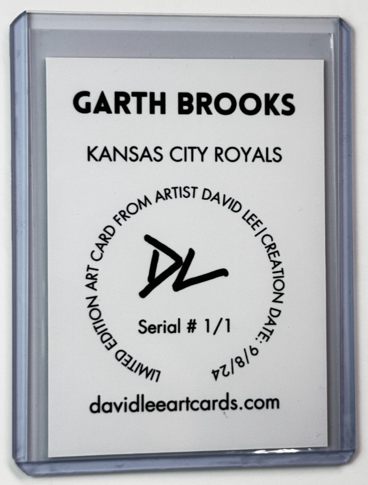 Garth Brooks Edition Artist Signed “Kansas City Royals” Refractor Card 1/1