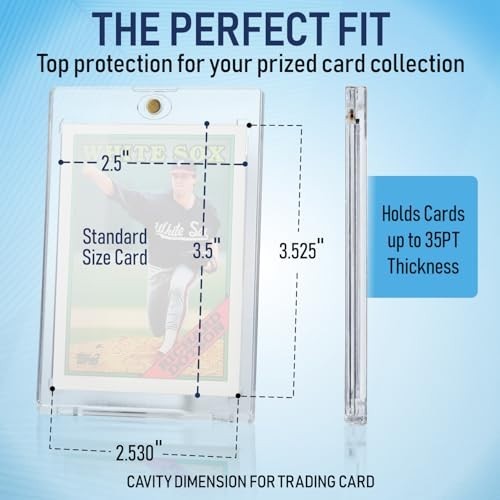 Magnetic Trading Card Holders 25 Pack 35PT UV Protection Clear Display Case