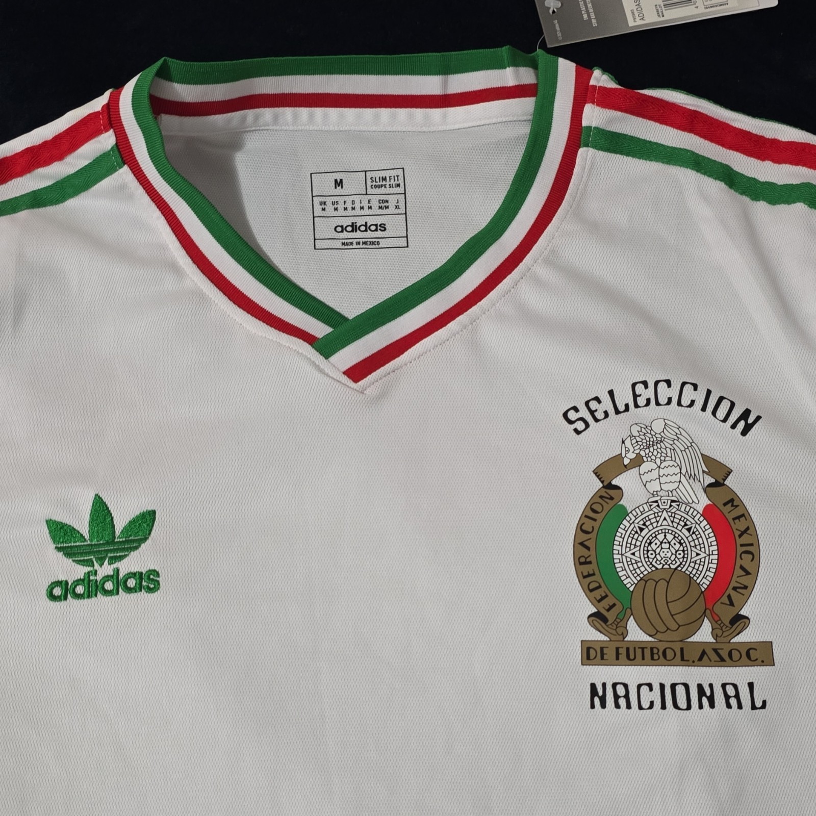 adidas Mexico National Team Soccer Jersey White/Green/Red Size M Official