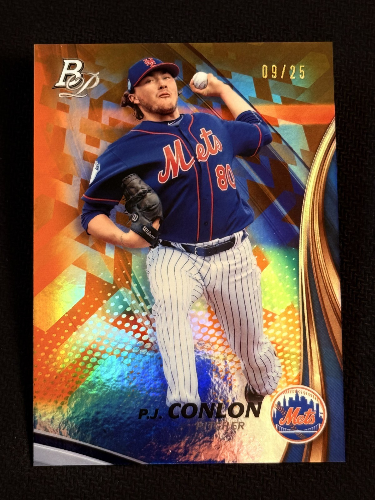 2017 Bowman Platinum ORANGE FOIL REFRACTOR P.J. Conlon 09/25