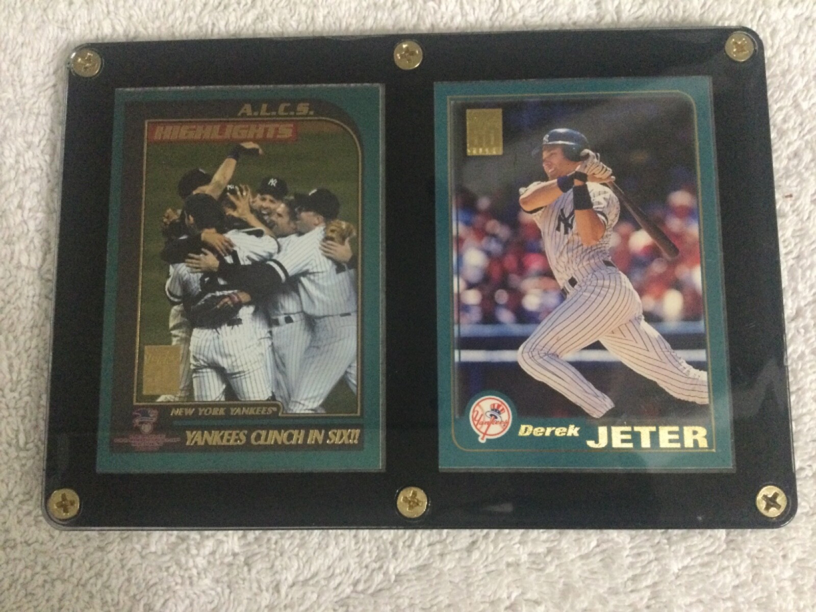 2000 Topps Subway Series Derek Jeter #100 & ALCS YANKEES CLINCH IN SIX #405