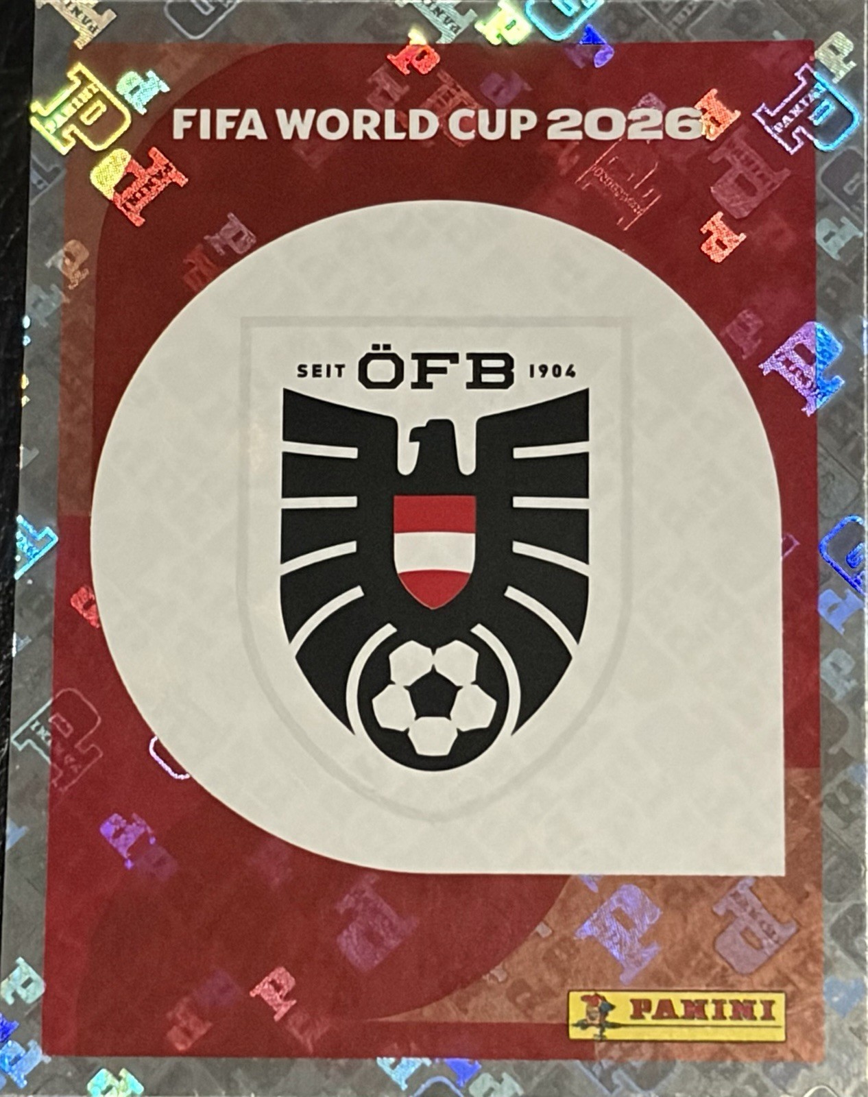Panini FIFA World Cup 2026 Austria Team Shield AUT-1 Sticker!