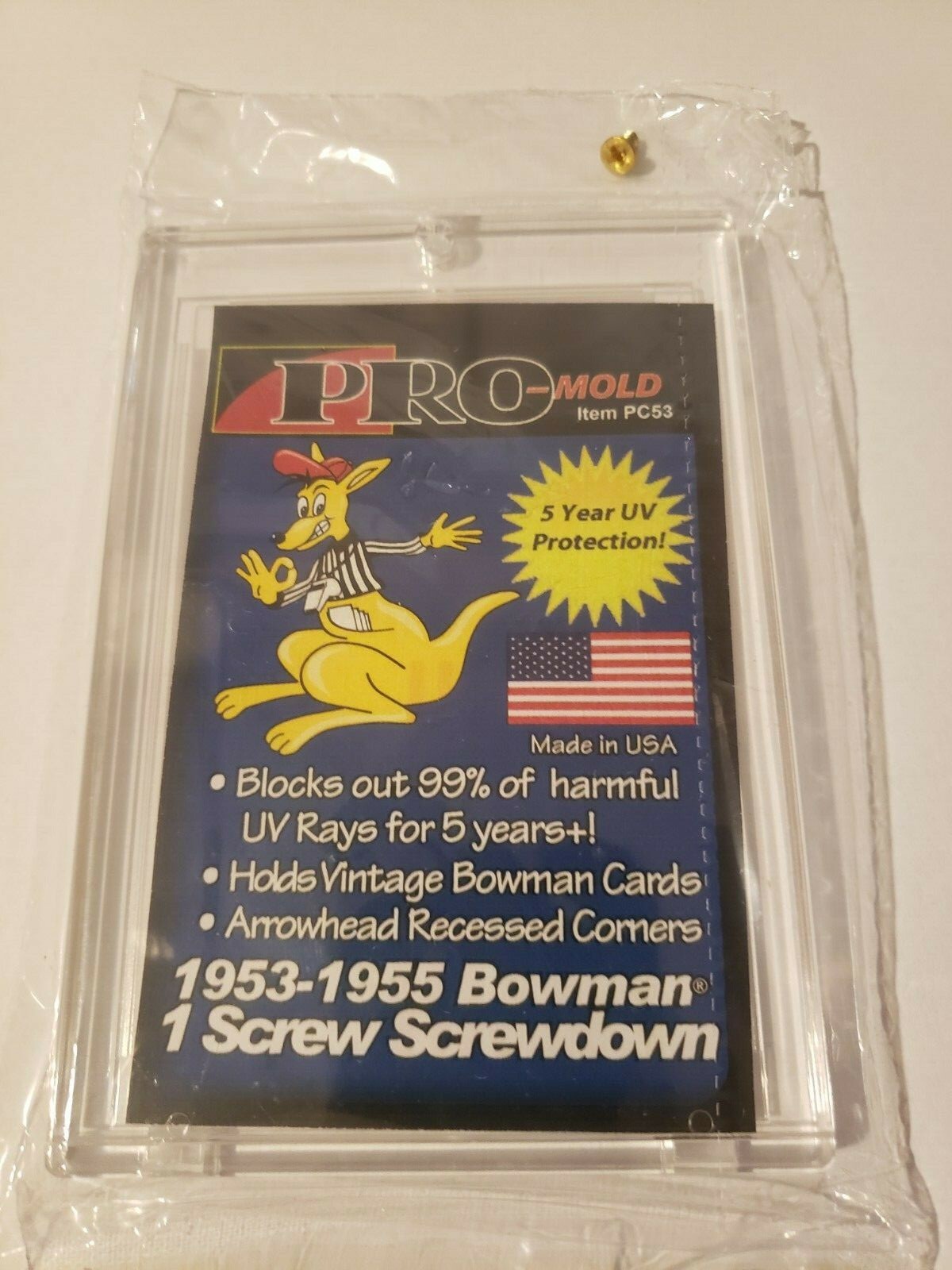 Pro-Mold 1953-1955 Bowman 1-Screw Screw Down Card Holder w/ UV For Vintage Cards