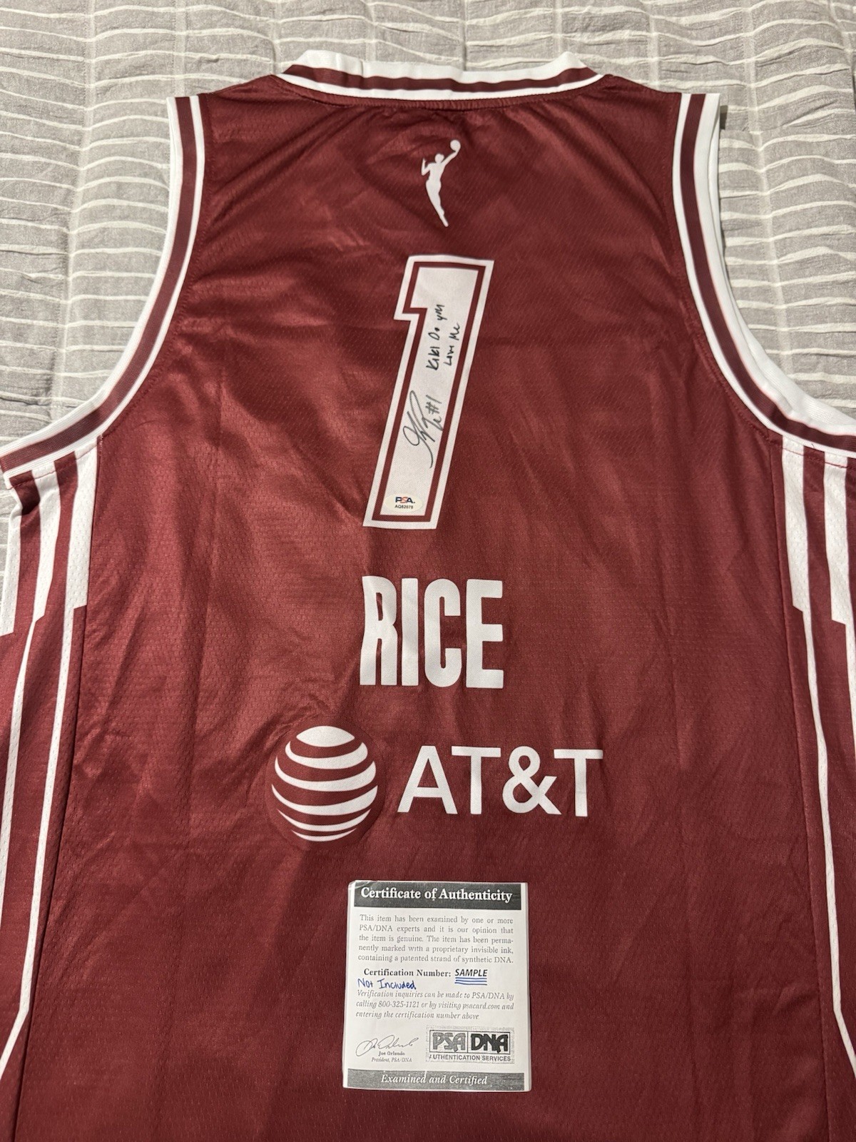 KIKI RICE SIGNED DRAKE JERSEY TORONTO TEMPO WNBA AUTOGRAPH 1/1 PSA COA AUTHENTIC