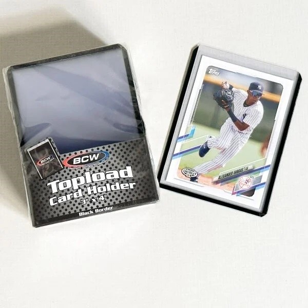 BCW Topload Card Holders 3×4 Black Border Trading Gaming Sport S Rigid Sleeves