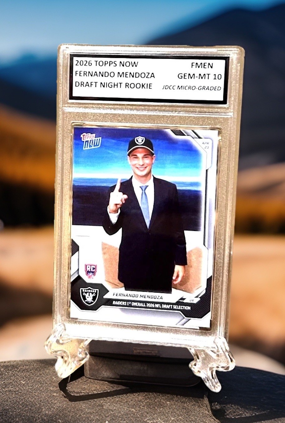 FERNANDO MENDOZA 2026 TOPPS NOW DRAFT NIGHT GRADED GEM-MT 10 ROOKIE CARD #FMEN