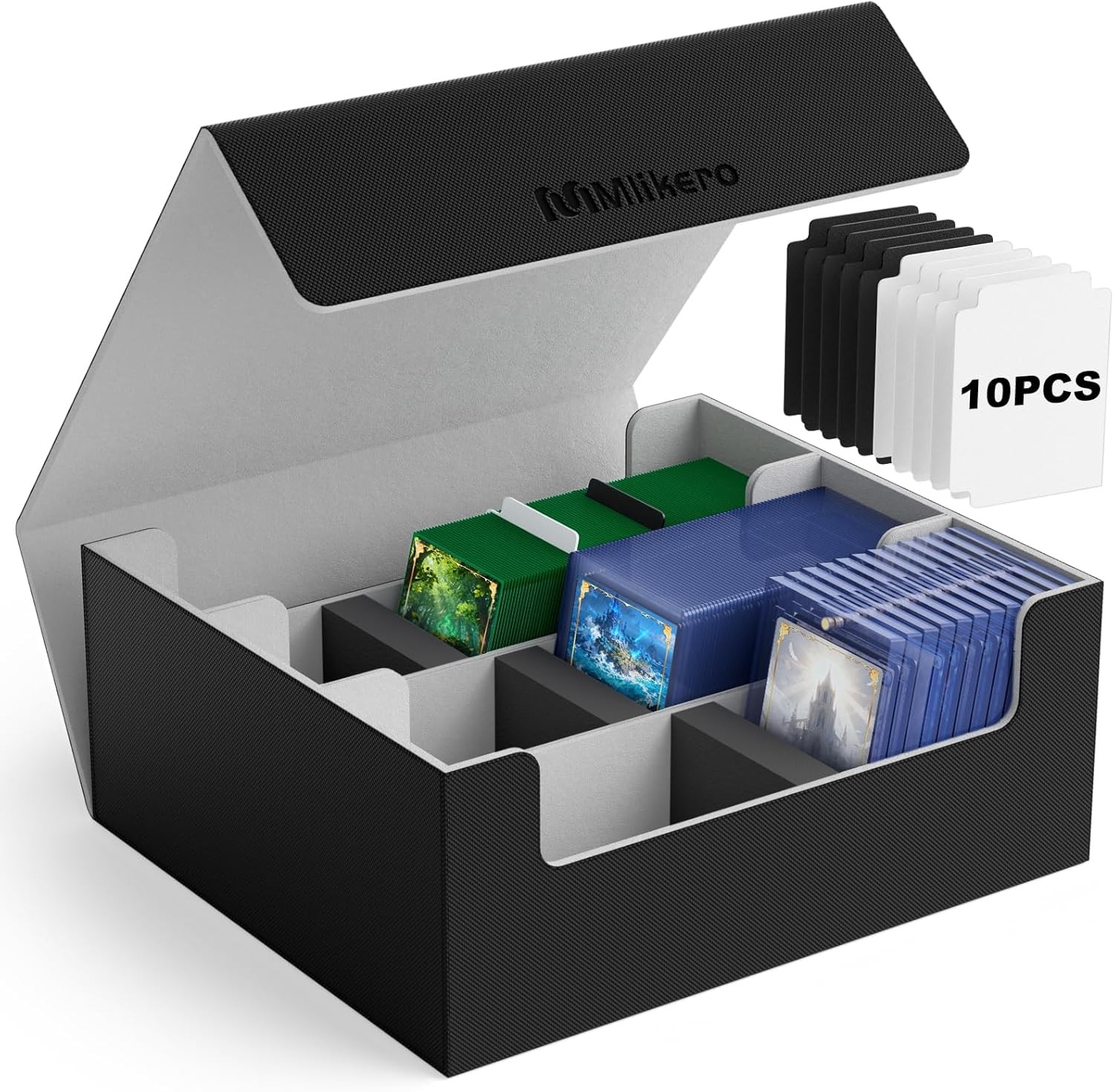 Card Deck Case for Trading Cards 1800+, Trading Card Storage Box Fits Toploader