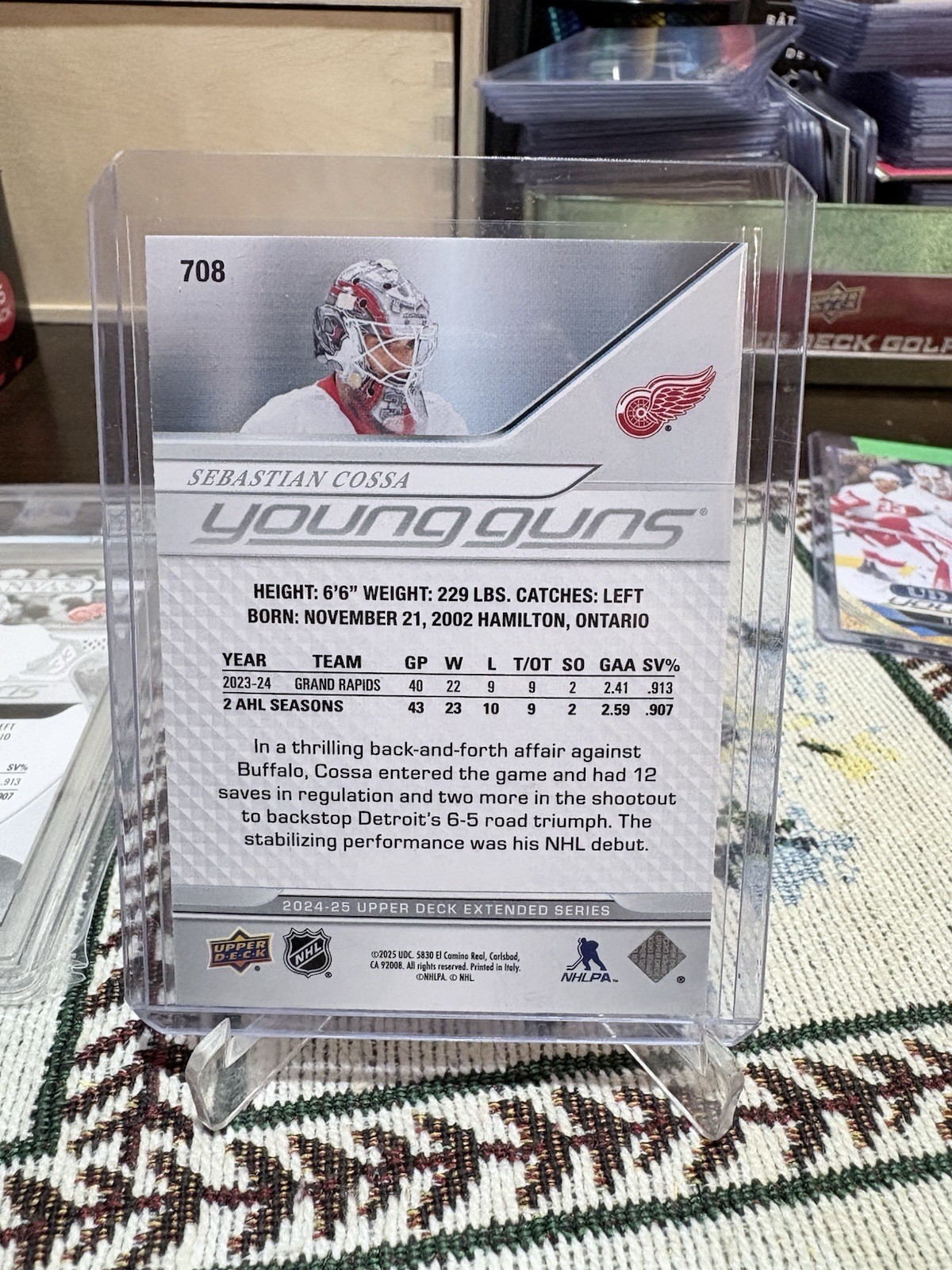 2024 UPPER DECK EXTENDED #708 SEBASTIAN COSSA SILVER FOIL YOUNG GUNS RC ROOKIE