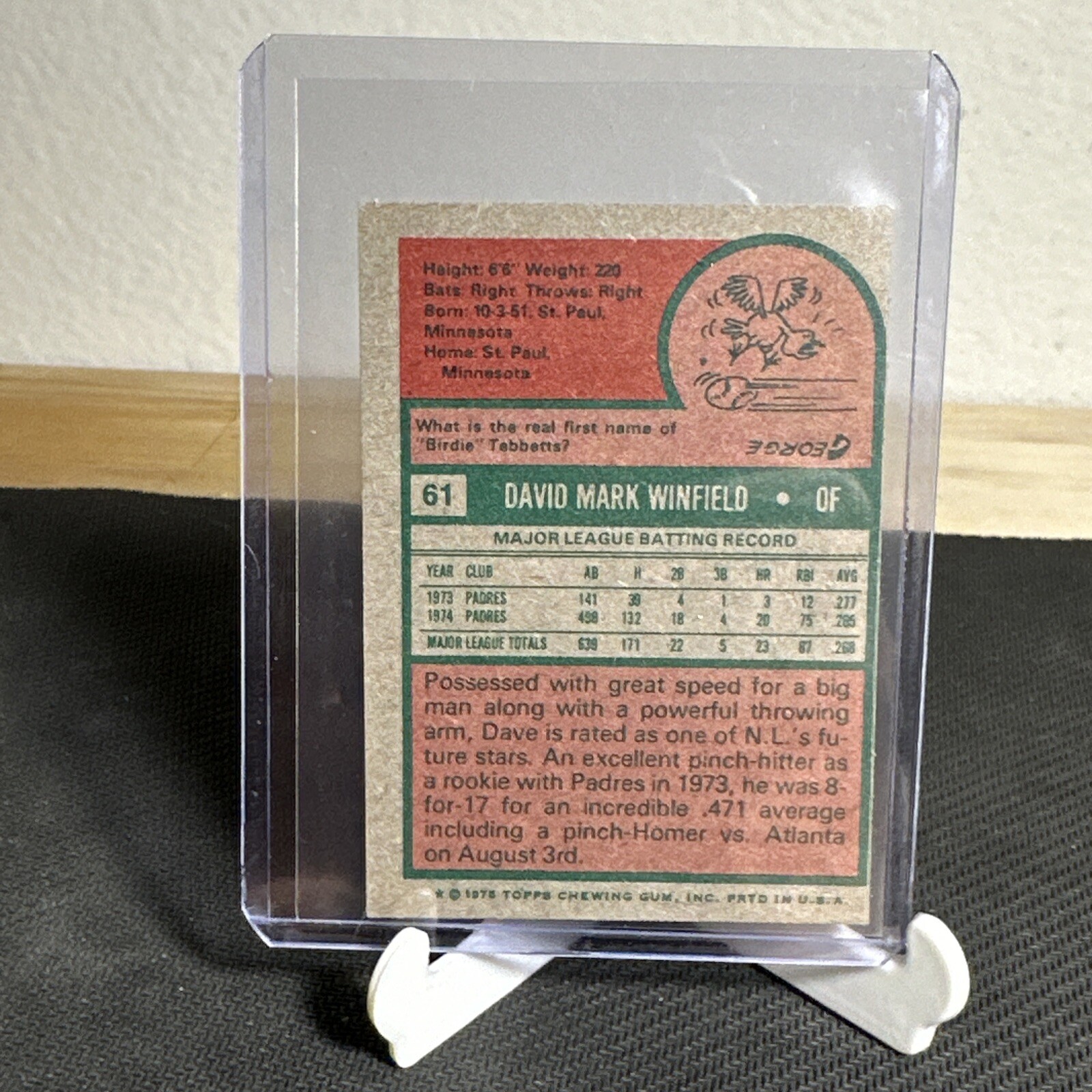 1975 Topps Mini #61 Dave Winfield – Padres