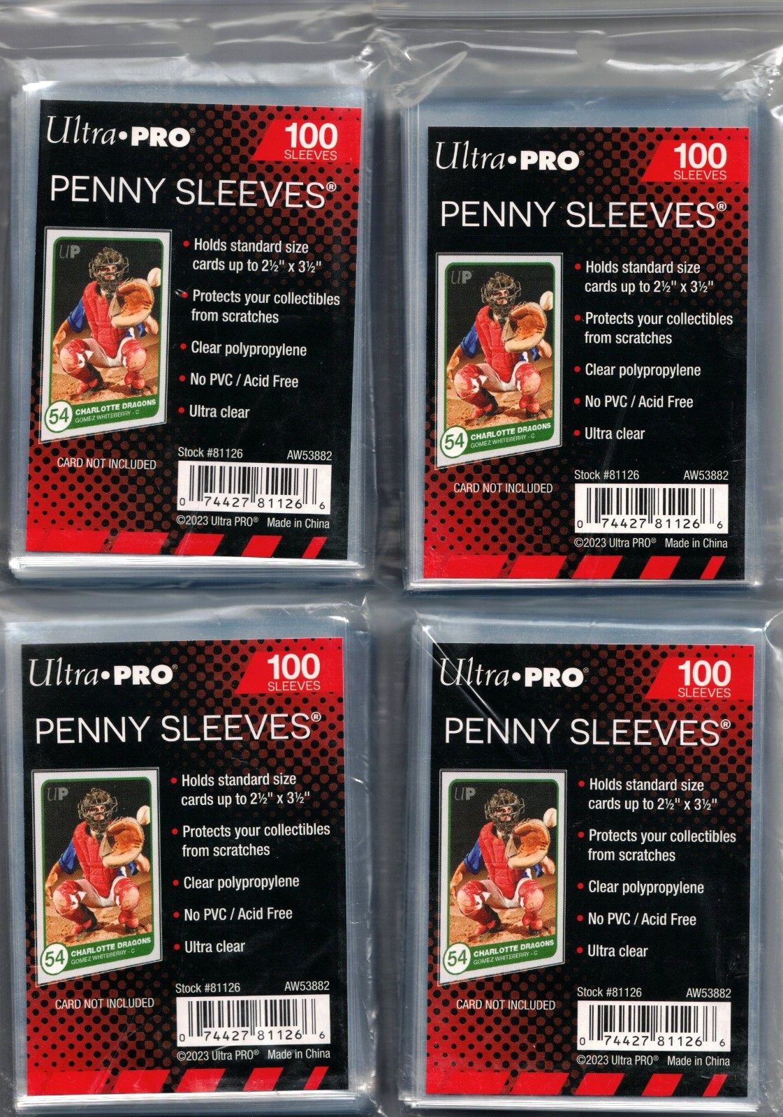 400x Ultra-PRO Penny Card Sleeves 2.5 x 3.5 No PVC, Ultra Clear #81126, NEW!