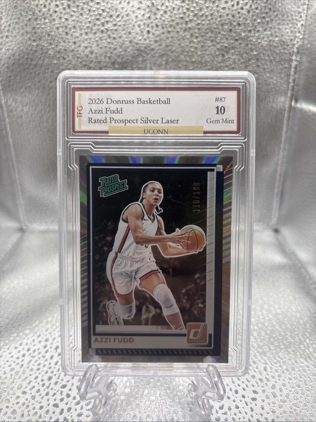 2026 Donruss Basketball Azzi Fudd Silver Laser Rated Prospect 110/199 #87 GEM 10