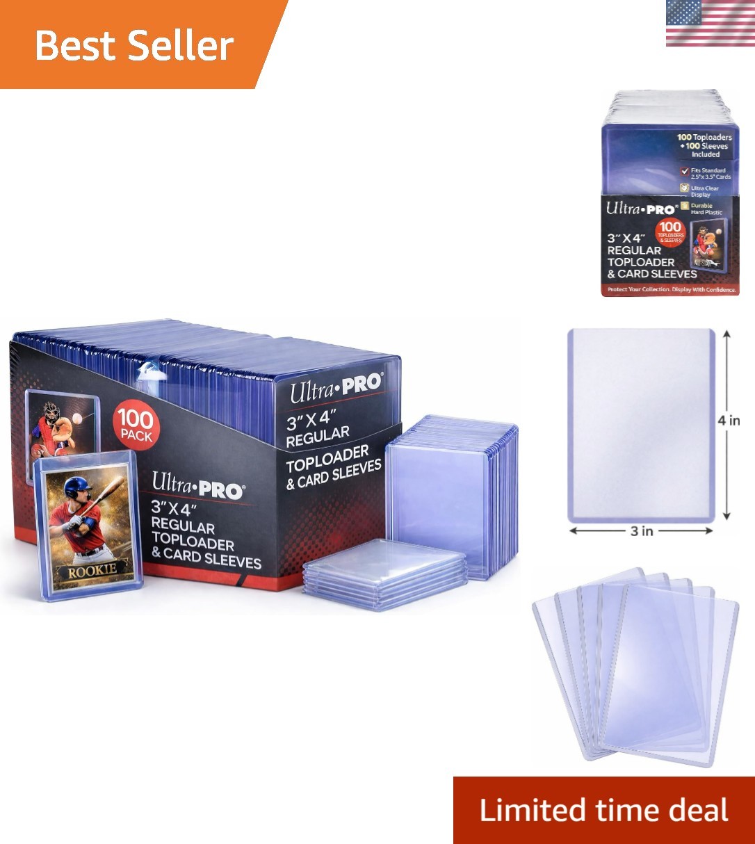 3″ x 4″ Clear Regular TopLoaders For Cards With Card Sleeves Bundle Standard …