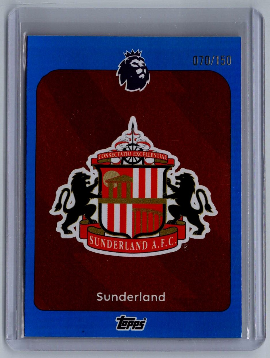 2025-26 Topps Premier League #343 Team Badge Blue Sparkle #/150