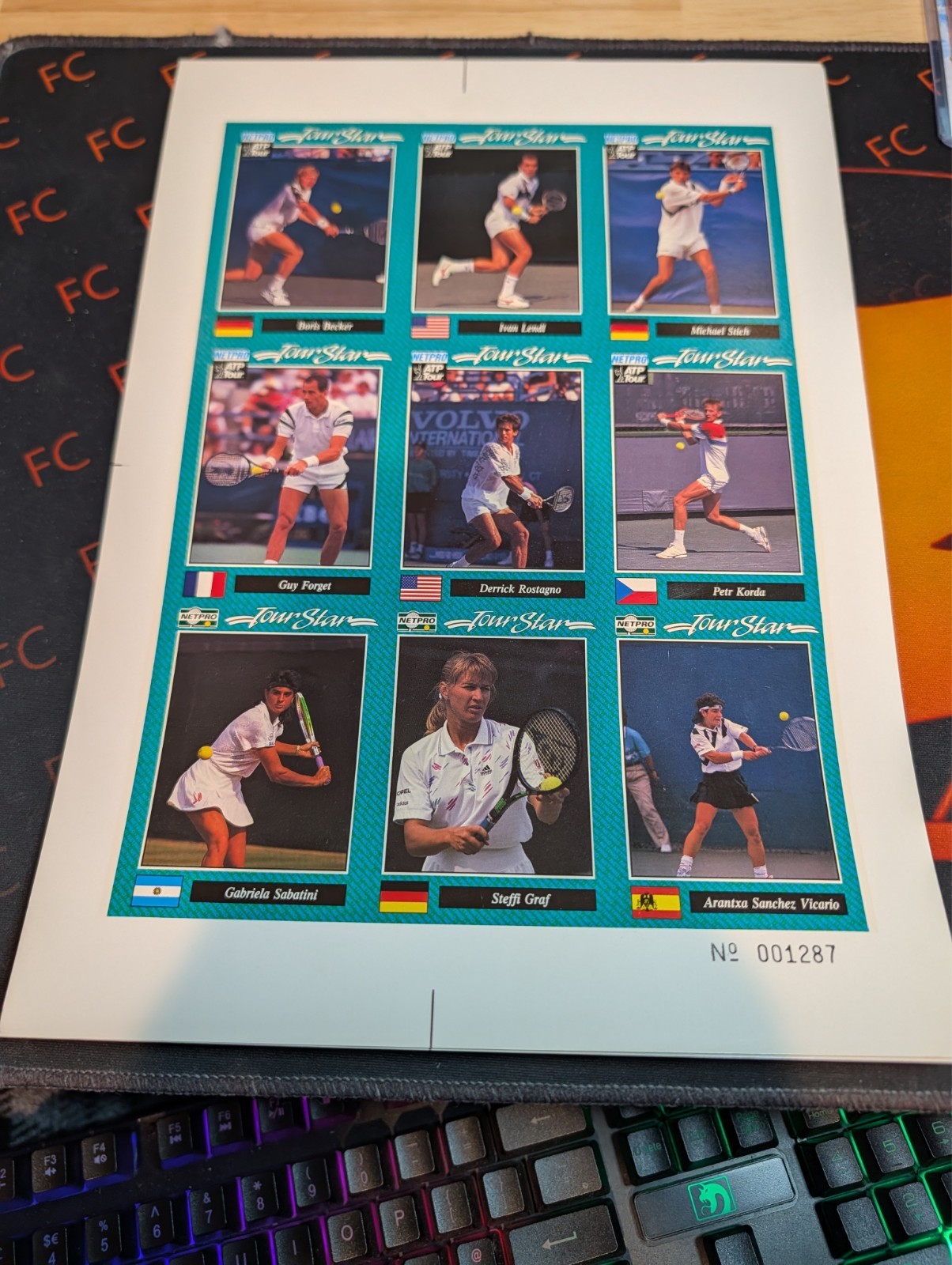 RARE..1992 Netpro Tour Stars Tennis Card Prototype Set (9) Lendl, Becker, Graf +