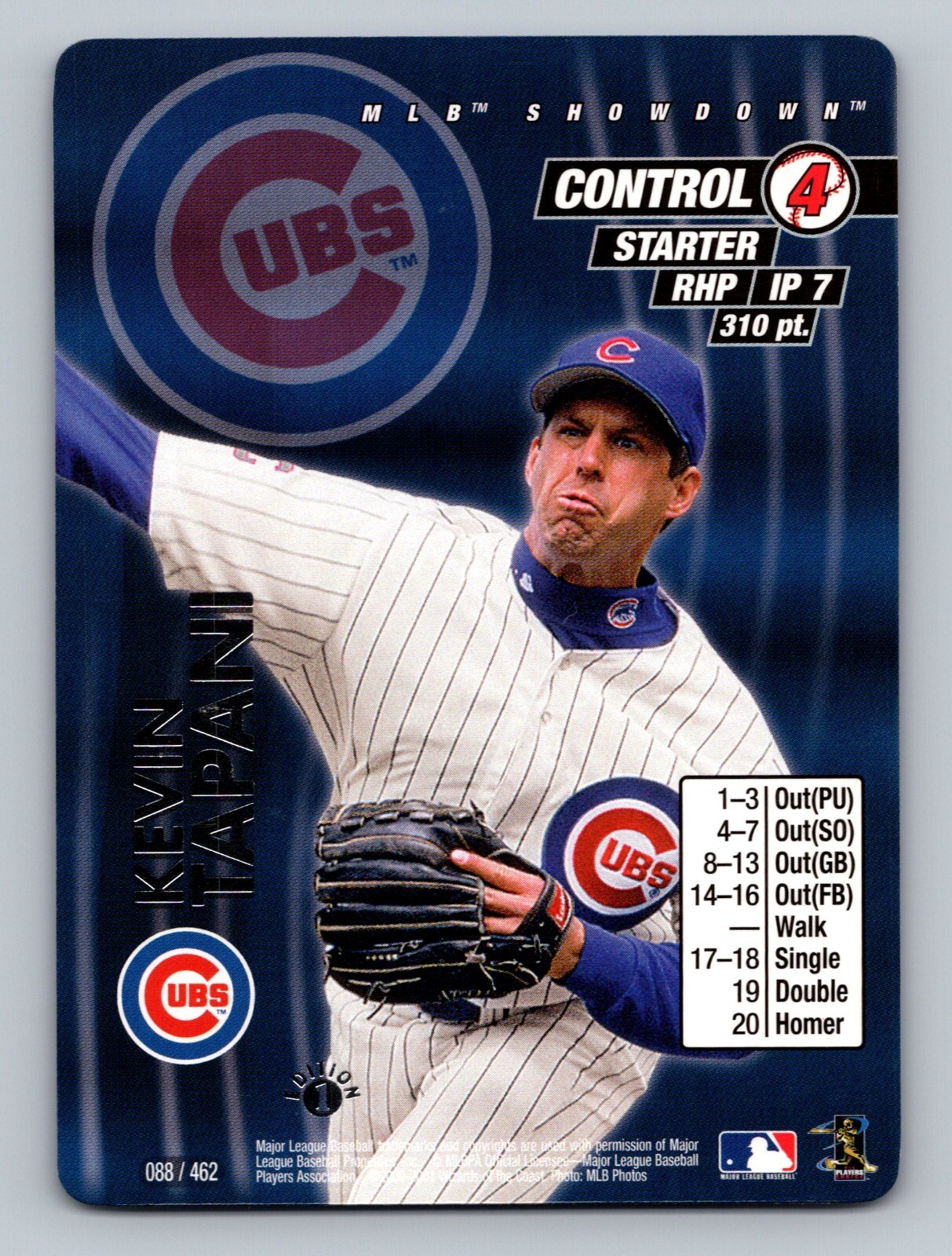 2001 MLB Showdown Kevin Tapani 1st Edition #88 Chicago Cubs RARE!