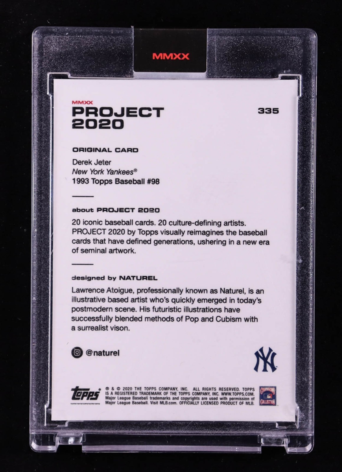 Yankees Derek Jeter 2020 Topps Project 2020 335 Naturel Card Sealed Encapsulated
