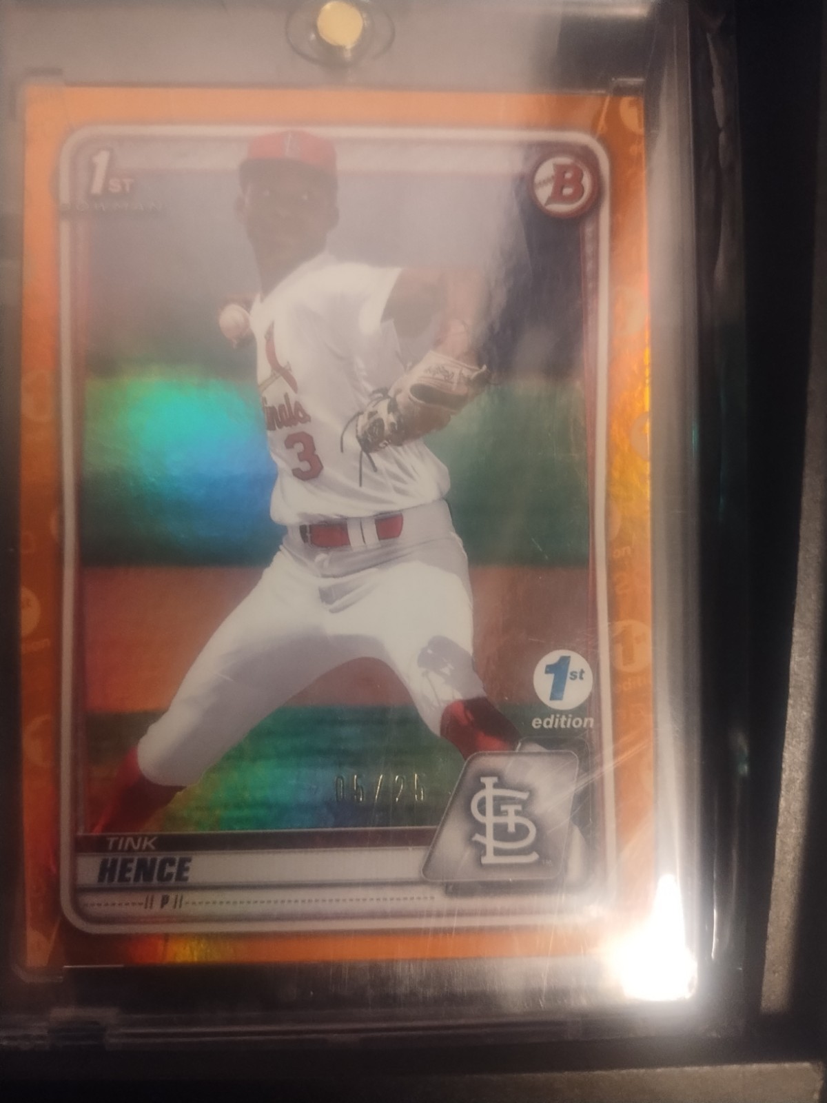 2020 Bowman 1st Edition Orange Foil /25 Tink Hence #BD-86 Cardinals 💯🔥🚀📈😎