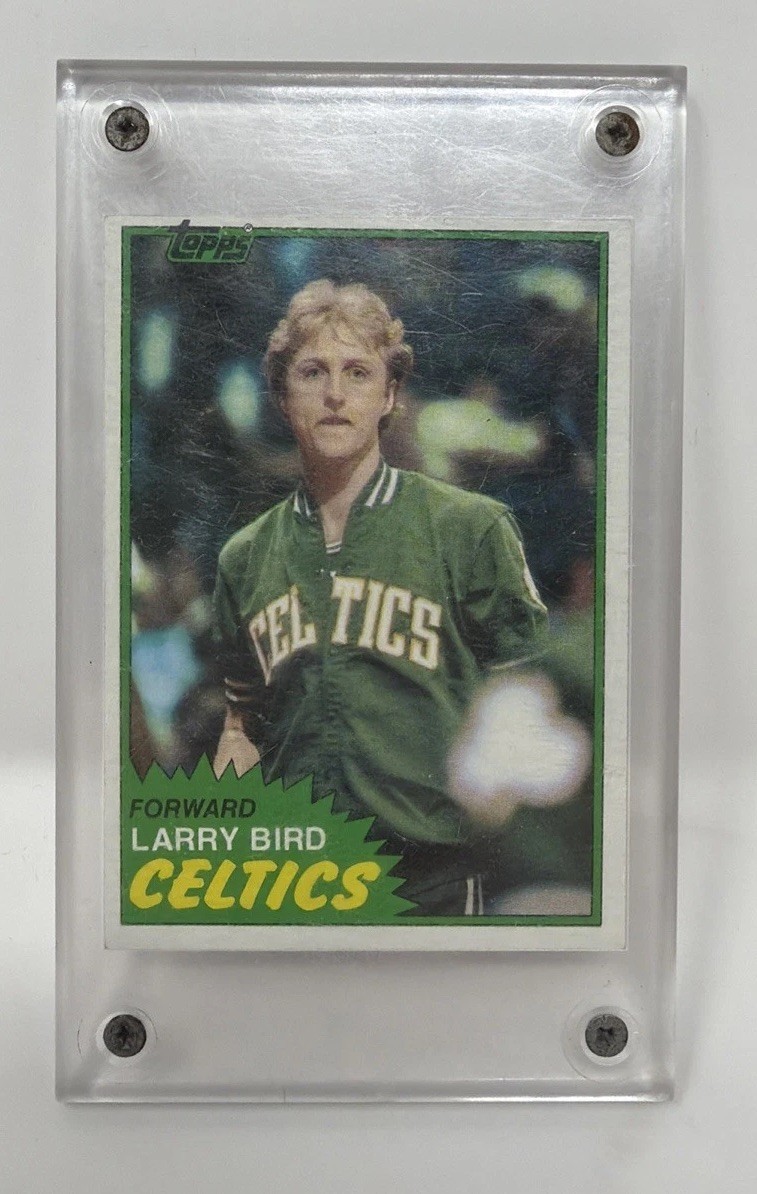 Topps 1981 Larry Bird #4 Boston Celtics Base Set Card /Screw Down Case