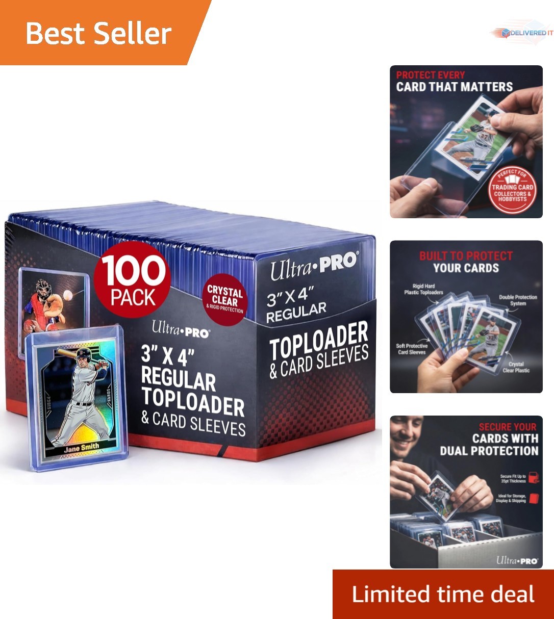 Card Protectors Bundle 3×4 Inches Clear Toploaders Soft Sleeves for Trading