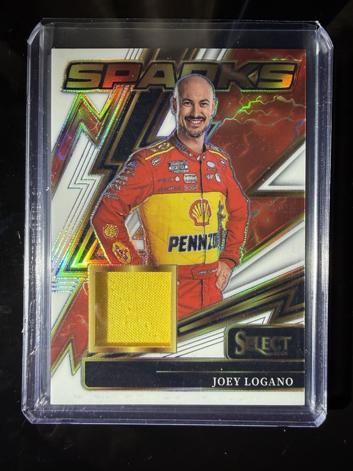 Joey Logano 2026 Panini Select Racing Sparks Memorabilia Insert SP-JLGH