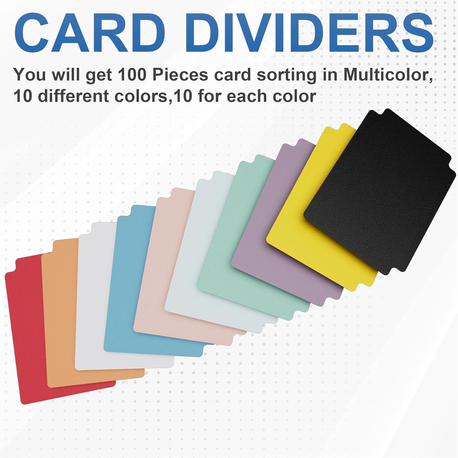 Durable 100-Pack Trading Card Dividers With Writable Surface for Easy Sorting