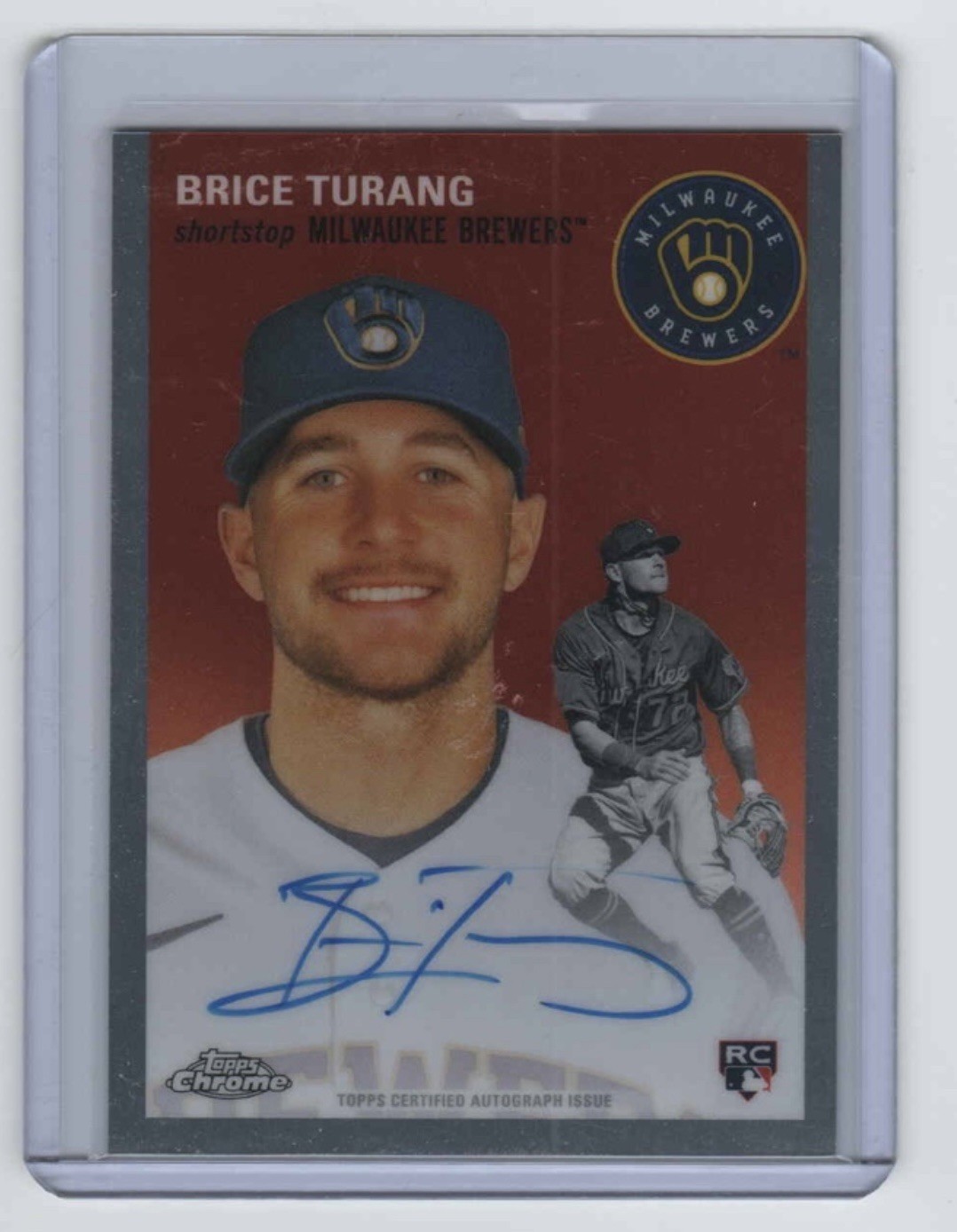2023 Topps Chrome Platinum Anniversary Auto Brice Turang RC Rookie Brewers