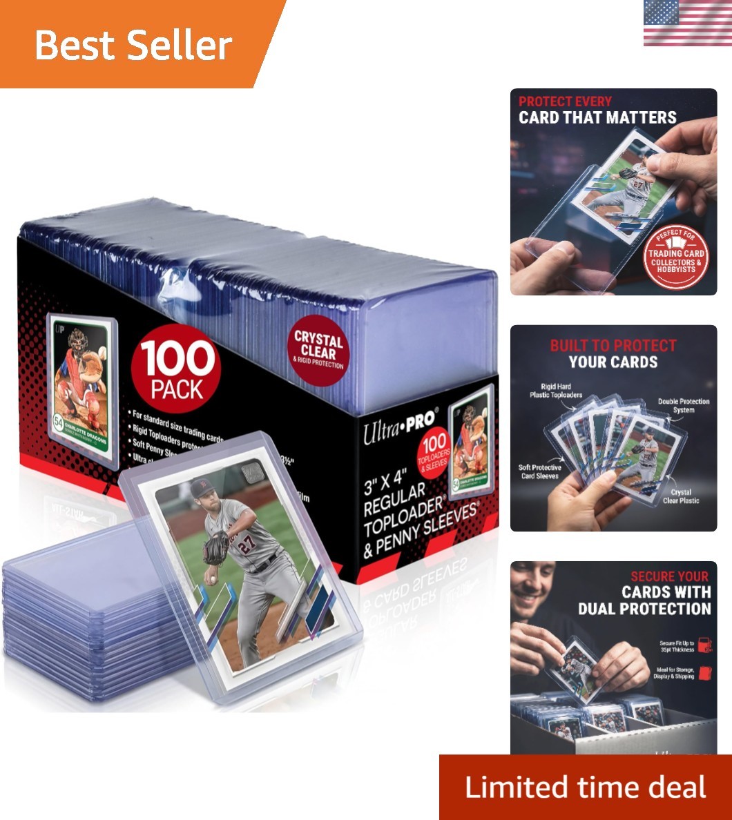 3″ x 4″ Toploaders and Card Sleeves for Collectible Cards – 200 Total
