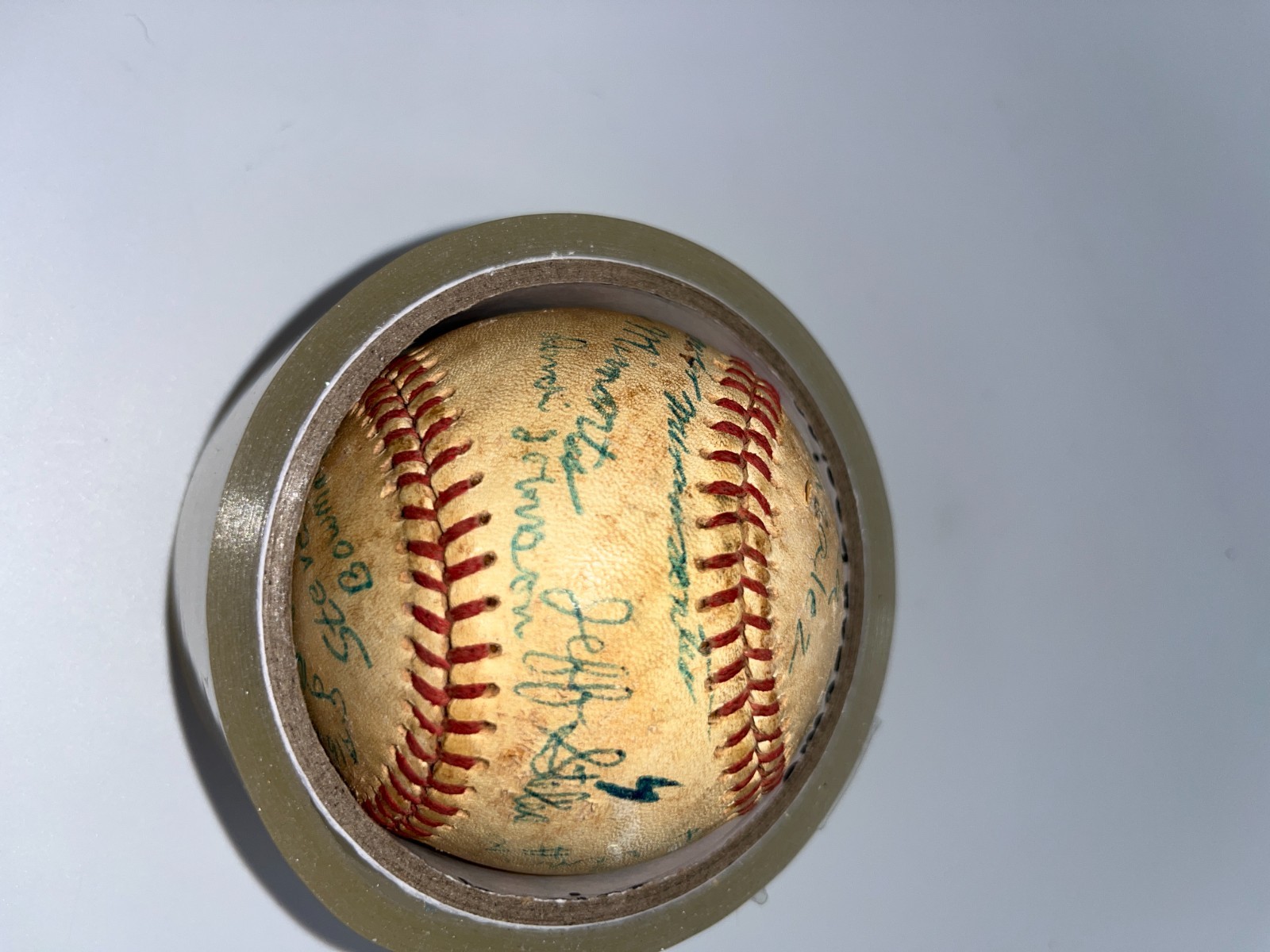 Vintage Era Unknown Team Players Signed Baseball Ball