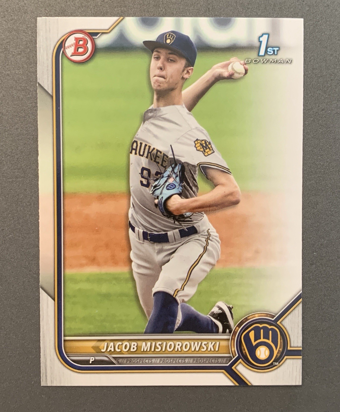 Jacob Misiorowski 2022 Bowman Draft 1st Bowman Paper #BD132 Milwaukee Brewers RC
