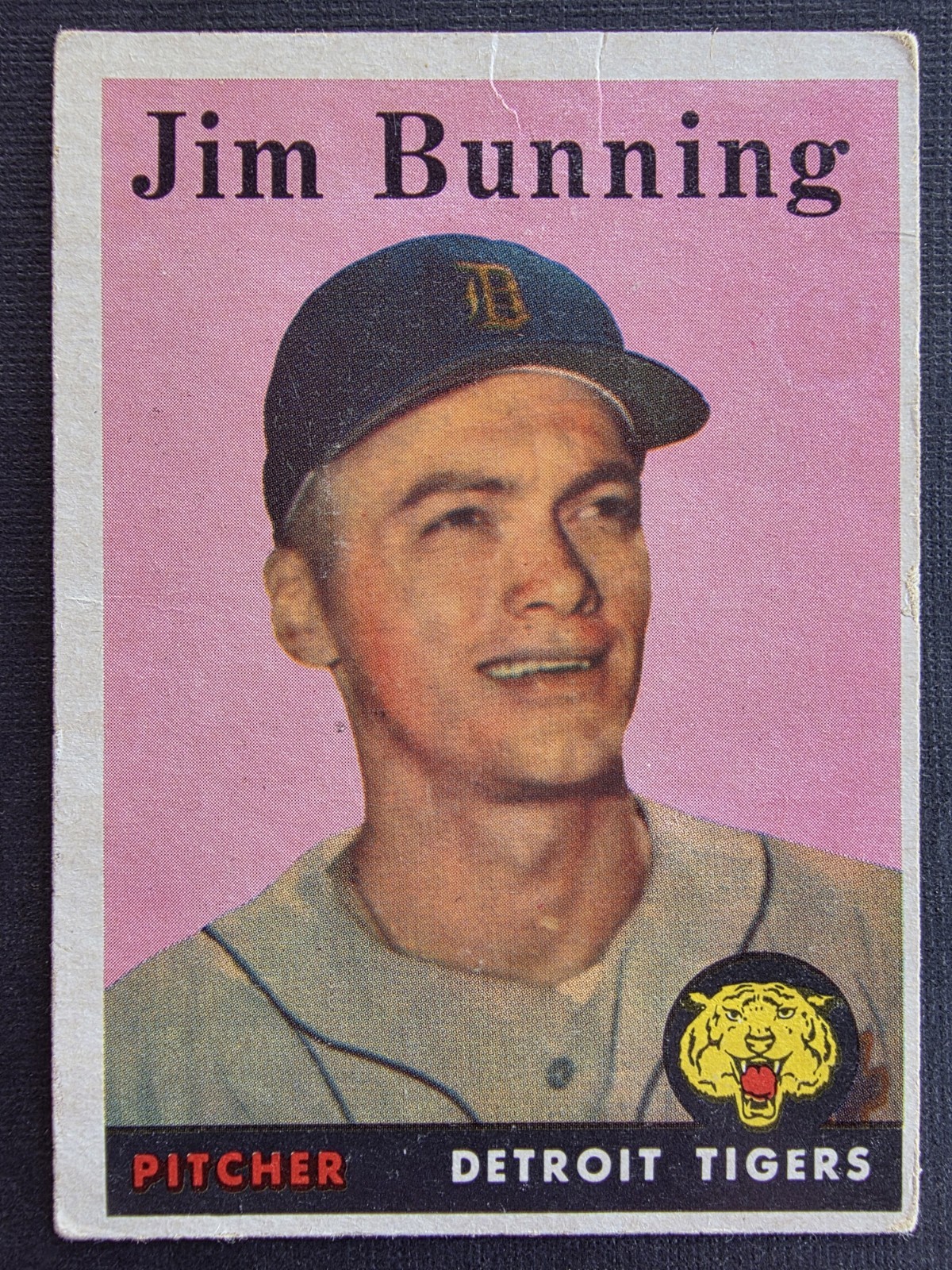 1958 Topps Jim Bunning #115 Detroit Tigers HOF Vintage Low Grade Filler Creases