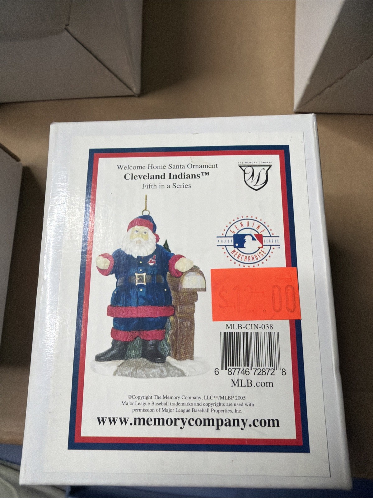 MLB Cleveland Indians 3” Santa’s Gift Christmas Ornament Fifth In A Series