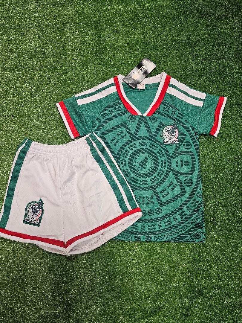 MEXICO Soccer Kids And adult Jersey and Shorts WHITE