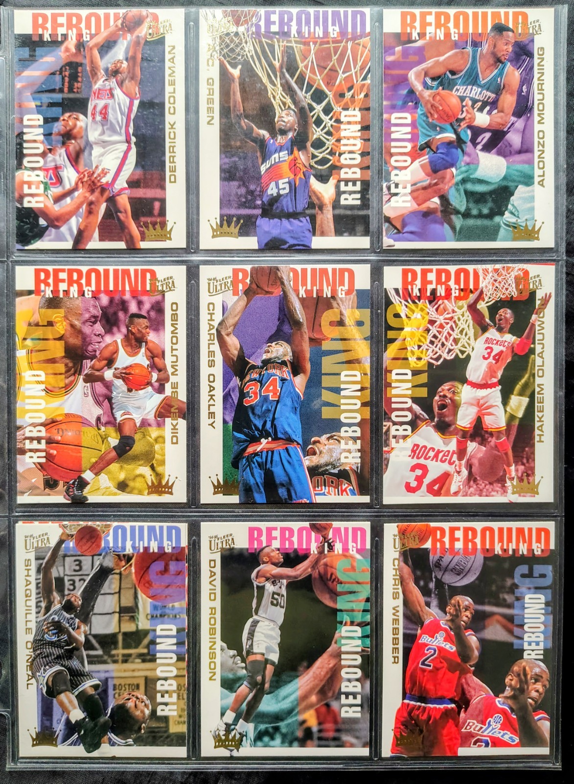 1994-95 Fleer Ultra / Rebound Kings Insert Complete Set of 10 *Excellent