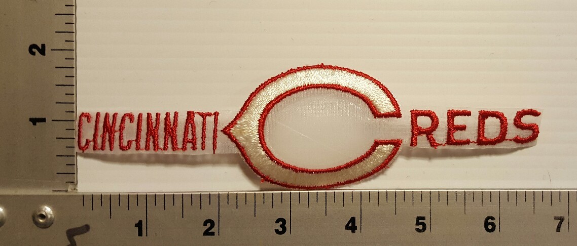 1-PCS CINCINNATI REDS (LONG) (RED & WHITE) VINTAGE EMBROIDERED PATCH