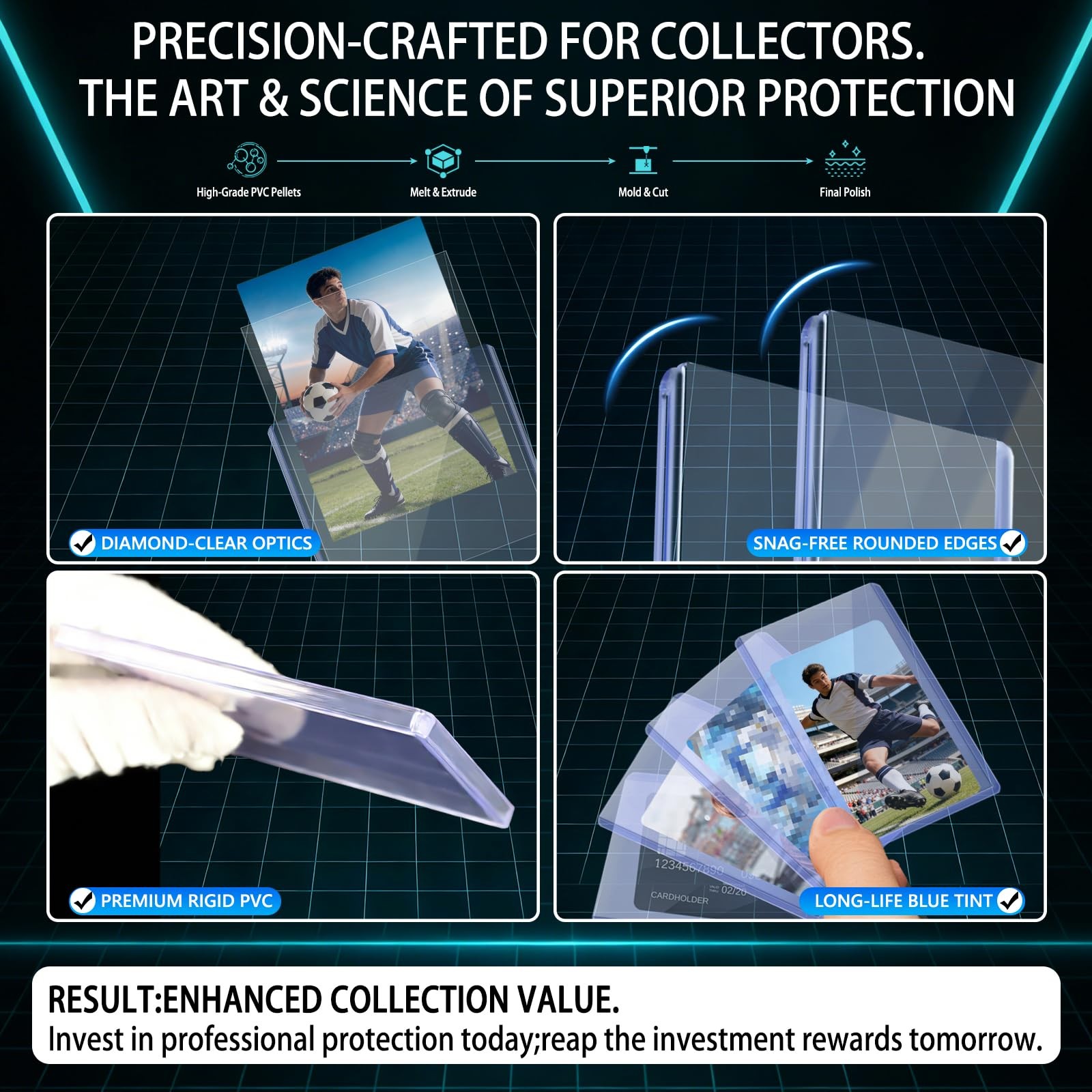 200 Top Loader Thick Card Load Holder Storage for Trading Cards Sports Soft Penn