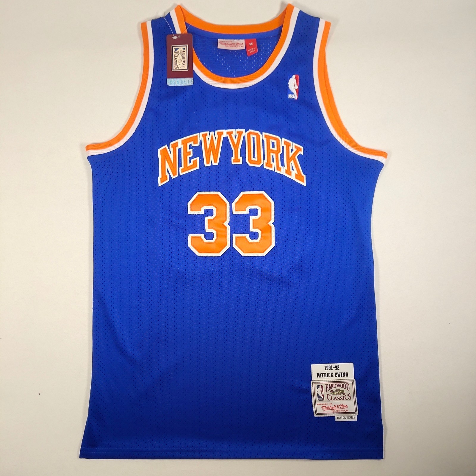 Patrick Ewing #33 Sewn Jersey, 1991-92 Season, Retro Blue. Free Shipping