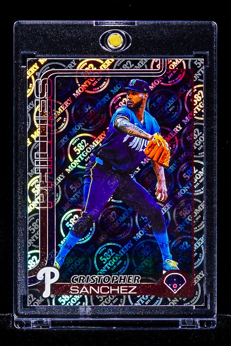Cristopher Sanchez RARE MONTGOMERY SILVER FOIL INVESTMENT CARD Phillies SP